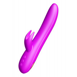 Podgrzewany wibrator z sex masażerem 20cm 10trybów